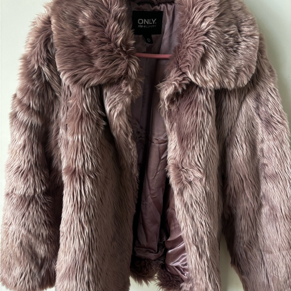 ONLY Women's Plush Teddy Jacket - Brown - Picture 3 of 3